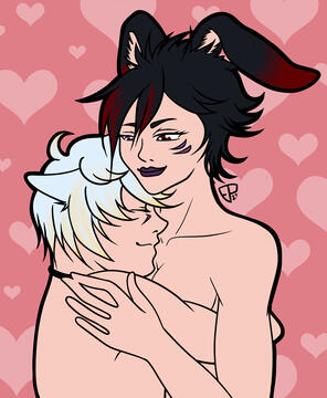 Ame and Aki (Couple, Bust/Half, No Shading)